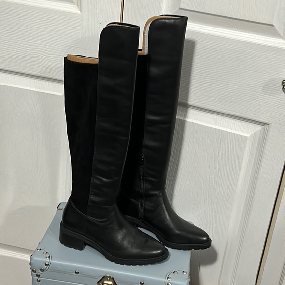 🍁Sole Society Favian Boots in "Black Soft Silk/STR MICRO" - Picture 3 of 10